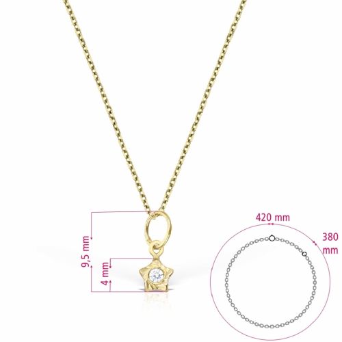 Set örhängen & halsband 14k gult guld med kubisk zirkonia